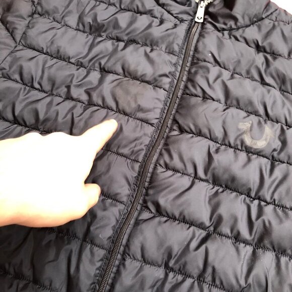 Rare True Religion Puffer Jacket Large Black - Picture 5 of 8
